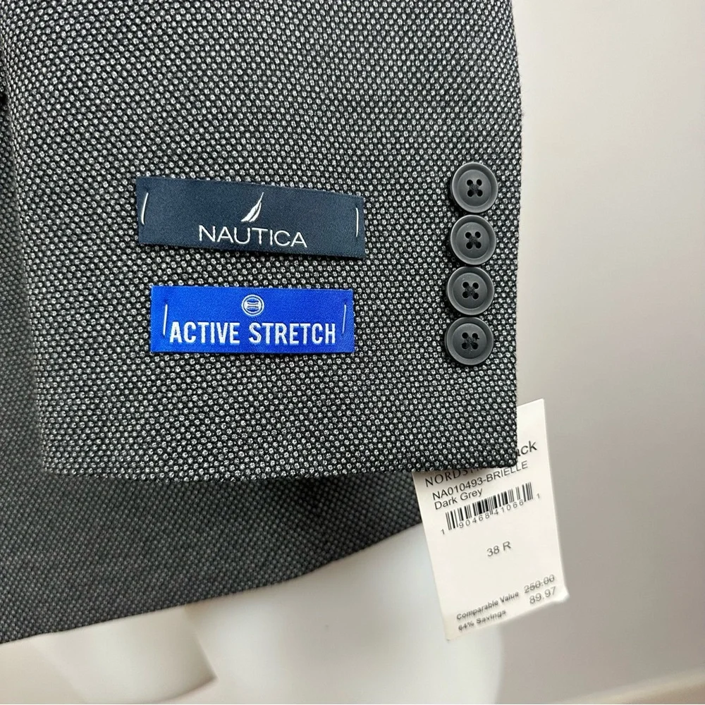 NWT Nautica Active Stretch Charcoal Blazer
